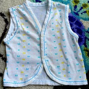Spencers VTG baby 6-9 months snap vest cotton/poly